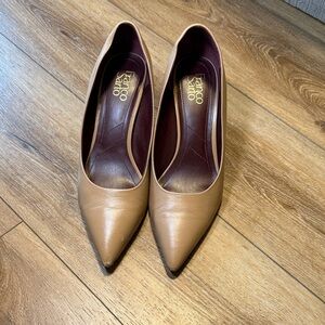 Franco Sarto Tan Pointed Toe Heels